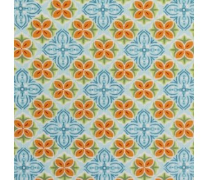 Baumwolle - Julia Blüten türkis